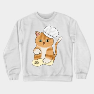 Cat making biscuits (fluffy orange cat) Crewneck Sweatshirt